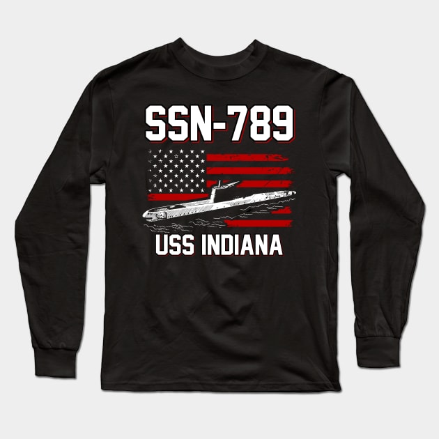 SSN-789 USS Indiana T-Shirt Long Sleeve T-Shirt by Zone32
